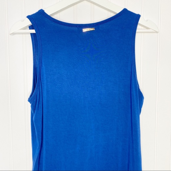 MICHAEL KORS Blue Tank Top with Fringe & Rivets, M - Picture 7 of 16